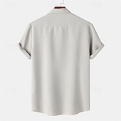 economico camicia da uomo con bottoni-Per uomo Camicia Camicia Estiva Camicia casual Camicia da Spiaggia Camicia con Bottoni Bianco Verde chiaro Blu marino Blu Viola Manica Corta Semplice Bavero Vacanza Camicia hawaiana Tasca
