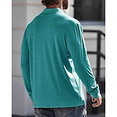 preiswerte Klassisches Poloshirt für Herren-Herren Poloshirt aus Baumwolle Golfhemd Arbeit Casual Kargen Langarm Basic Modern Glatt Taste Tasche Frühling &amp; Herbst Regular Fit Dunkelrot Wein Aprikose Dunkelgrau Wasserblau Schwarz Poloshirt aus