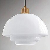 abordables Éclairages pour îlot-Tambour de ferme plafonnier semi-encastré en verre de lait luminaires de couloir lustre de plafond grand poteau en or éclairage nordique moderne du milieu du siècle pour salle à manger plafond