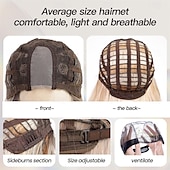 abordables Perruques Synthétiques Sans Bonnet-Perruque ondulée longue à reflets bruns pour femmes, perruque ondulée bouclée au milieu, aspect naturel, perruque en fibre synthétique résistante à la chaleur pour une utilisation quotidienne en fête