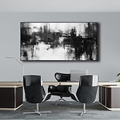 preiswerte Abstrakte Gemälde-Handgefertigtes Ölgemälde auf Leinwand, Wandkunst, Dekoration, schwarz-weiß, modernes, einfaches, handgemaltes, abstraktes, dekoratives Bild für Zuhause, Wohnzimmer, gerolltes, rahmenloses,