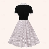 levne Šaty-Retro 50. léta Šaty A-Line šaty Houpací šaty Puntíky Přehnutý Dámské Rande loučení se svobodou nevěsty Dospělé Šaty Šaty pro návrat domů Léto Jaro