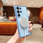 economico Cover Samsung-telefono Custodia Per Samsung Galaxy S24 S23 S22 S21 Ultra Plus S25 Ultra Per retro Supporta la ricarica wireless Resistente agli urti Con cuori TPU Placcatura