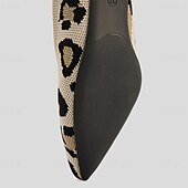 abordables Block Heels-Femme Chaussures à Talons Grandes Tailles Chaussures Flyknit Extérieur Travail du quotidien Léopard Talon hétérotypique Bout pointu Classique Décontractées Confort Marche Tricot Mocassins Léopard