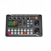 economico Microfoni-attrezzatura dj microfono scheda audio console studio kit scheda audio cavo telefono miscelazione computer mixer vocale dal vivo scheda audio f998