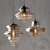 economico Luci Isola cucina-lampada a sospensione a led, design a lanterna, lampadario moderno in vetro metallo di grandi dimensioni, stile retrò adatto per cucina con lampadari, bancone bar, negozi/caffetterie, sala da pranzo,