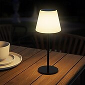 abordables Lámparas de mesa-Lámpara de mesa solar regulable, lámparas de mesa inalámbricas recargables, lámpara de mesa portátil de 3 modos de color para sala de estar, oficina, restaurante y patio