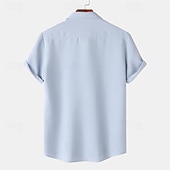 economico camicia da uomo con bottoni-Per uomo Camicia Camicia Estiva Camicia casual Camicia da Spiaggia Camicia con Bottoni Bianco Verde chiaro Blu marino Blu Viola Manica Corta Semplice Bavero Vacanza Camicia hawaiana Tasca
