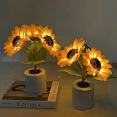 baratos Presente de Dia das Mães para Mulheres-Luz noturna de girassol artificial artesanal, excelente artesanato, luz noturna para quarto, sala de estar, hotel, varanda