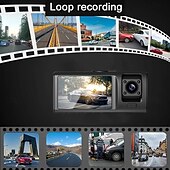 رخيصةأون مشغلات DVR للسيارات-ثلاثة تسجيلات للقيادة، رؤية ليلية 1080 بكسل، ثلاث عدسات، مسجل واي فاي، رؤية عكسية