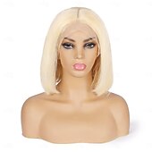 economico Parrucche lace front capelli veri-capelli umani remy 613 parrucche bob bionde capelli lisci parrucche in pizzo bob parte t densità del 150% con i capelli del bambino