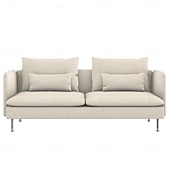 baratos Cobertura de Sofa-Capa de Sofá 3 Lugares Cor Sólida com Almofadas Revestidas em Algodão 100% com Braços