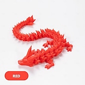 voordelige Beelden-3D-geprinte kristallen draak edelsteen draak 3D gelede draak speelgoed draaibaar en draak Chinees flexibel realistisch ornament