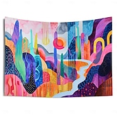 Χαμηλού Κόστους ταπετσαρίες τέχνης-αισθητική πολύχρωμη κρεμαστή ταπετσαρία στο βουνό τέχνη τοίχου μεγάλη ταπετσαρία τοιχογραφία διακόσμηση φωτογραφία σκηνικό κουβέρτα κουρτίνα σπίτι υπνοδωμάτιο διακόσμηση σαλονιού