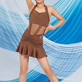 abordables Tenues de danse latine-Danse latine Tenues de Danse pour Enfants Robe Fantaisie Fille Utilisation Usage quotidien Sans Manches Térylène