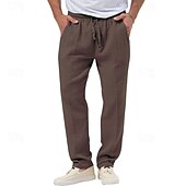 levne ležérní kalhoty-Pánské Kalhoty Plážové šortky Kalhoty pro volný čas Kalhoty Seersucker Šňůrky Elastický pas Straight-Leg Bez vzoru Pohodlné Prodyšné Denní Dovolená Streetwear Módní Na běžné nošení Černá Bílá