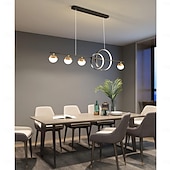 cheap Line Design-Kitchen Island Light/Lighting Over Table 80/95/120cm Farmhouse Lighting Fixtures Ceiling Hanging Pendant Modern Linear Chandelier with Clear Glass Globe Shade for Dining Room 110-240V