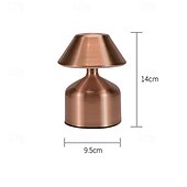 economico Lampade da tavolo-Lampada da tavolo a forma di fungo da 5,5&quot; in metallo ricaricabile con lampada da scrivania per atmosfera da camera da letto interna con regolazione a 3 colori