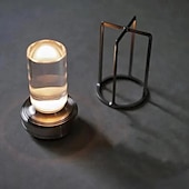baratos Candeeiros de mesa-Lâmpada recarregável de alumínio 3 cores toque escurecimento interior quarto sala de estar atmosfera luz lâmpada de acampamento ao ar livre tipo-c