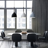 economico Luci a sospensione-Lampada a sospensione a forma di lacrima in metallo 3 lampadine illuminazione a soffitto da pranzo con baldacchino lineare in nero lampadario per sala da pranzo, soggiorno, isola cucina luci sospese