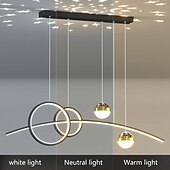 abordables Éclairages pour îlot-120 cm Intensité Réglable Lampe suspendue Aluminium Le Gel de Silice Style artistique Nouveauté Tendance Finitions Peintes Noir Artistique Moderne 110-240 V