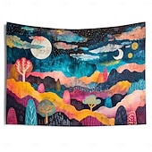 Χαμηλού Κόστους ταπετσαρίες τέχνης-αισθητική πολύχρωμη κρεμαστή ταπετσαρία στο βουνό τέχνη τοίχου μεγάλη ταπετσαρία τοιχογραφία διακόσμηση φωτογραφία σκηνικό κουβέρτα κουρτίνα σπίτι υπνοδωμάτιο διακόσμηση σαλονιού