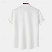 economico camicia da uomo con bottoni-Per uomo Camicia Camicia Estiva Camicia casual Camicia da Spiaggia Camicia con Bottoni Bianco Verde chiaro Blu marino Blu Viola Manica Corta Semplice Bavero Vacanza Camicia hawaiana Tasca