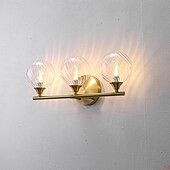 economico Luci da parete-lampada da toeletta per interni 1/2/3/4 luce lampada da toeletta per bagno, lampade da bagno su specchio lampada da bagno dorata con paralume in vetro trasparente