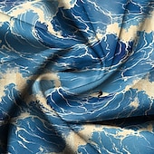 economico Stampa oceanica-Per uomo Spray Modello di paesaggio marino Camicia hawaiana Camicia Aloha Camicie stampate Manica lunga Camicia Collo ripiegabile Hawaiano Ricorrere Da mare Feste Strada Blu Blu scuro S M L