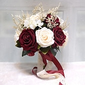 abordables Articles de fête-Ange éternel 958, tissu en soie rétro frais pour l&#039;extérieur, fleurs à main, fournitures de mariage pour les mariés