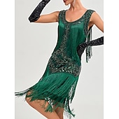 economico Vestiti-Anni Ruggenti Anni 1920 Abito da vacanza Abito Flapper Vestito Mascherata Il grande Gatsby Gentildonna Invitato al matrimonio Paillettes Frangia con nappe Per donna Halloween Carnevale Mascherata