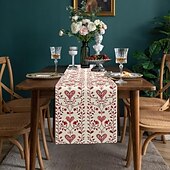 baratos Toalhas de Aparador-Inspirado em william morris arte estilo impressão corredor de mesa estilo country, decoração de mesa de jantar de cozinha, corredores de mesa de decoração de impressão para interior ao ar livre casa