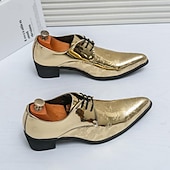 baratos Formal-sapatos masculinos para baile de formatura - oxfords de couro sintético com padrão floral azul vibrante para uso formal e de festa