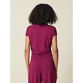 baratos camisas, tops e blusas-top athleisure com manga curta reversível