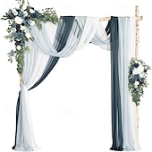 preiswerte Herr und Frau Hochzeit-Hochzeitsbogen-Blumensimulationsblumen-Set mit fünf künstlichen Plaketten, Blumendekoration, Blumenarrangement