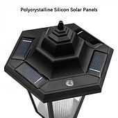 abordables Aplique de pared para exterior-1 lámpara solar de pared para exteriores, luz solar hexagonal, IP65 impermeable, luz solar para valla, lámpara de pared LED retro de encendido/apagado automático, decoración de luz resistente al
