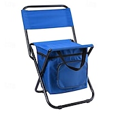 cheap Picnic &amp; Camping Accessories-Portable Foldable Camping Chair with Cooler Bag, Lightweight Backrest Stool Compact Folding Chair Seat, Outdoor Backrest Stool with Folding Backpack for Camping Hunting Fishing Hiking