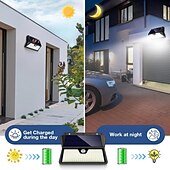 baratos Luzes de rua-Luz solar externa de 1 unidade com sensor de movimento, 185 led, luz solar externa de 3 modos, 1800mah, ip65, à prova d&#039;água, luz de parede externa para jardim, pátio, garagem, porta da frente, piscina, degraus, cerca