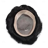 halpa Hiuspalat ja -housut-monohiukset miesten toupee hiuslisäke poly iho hiusten ympärillä kestävä npu monofilamentti peruukki hiusten korvike miehille