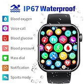 お買い得  スマートウォッチ-F57 スマートウォッチ ブルートゥース通話 1.91インチスクリーン 24時間 血糖値 心拍数モニタリング 温度 血圧 酸素