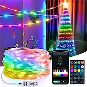 economico Striscie luci USB-luci di stringa di fata intelligenti app luci di stringa di fata a led controllate con telecomando, luci scintillanti a led rgb sincronizzate con musica luci per feste di natale per natale matrimonio