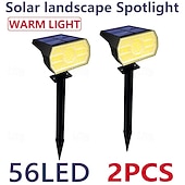 お買い得  屋外スポットライト-4本 2個 1個 50 W LEDソーラーライト 多機能 ソーラー駆動 赤外線センサー 温白色 ホワイト 3.7 V # LEDビーズ