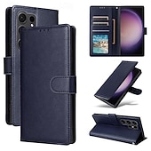 Χαμηλού Κόστους Samsung Θήκη-τηλέφωνο tok Για Samsung Galaxy S24 S23 S22 S21 Ultra Plus A54 A34 A14 Σημείωση 20 10 S25 Ultra Θήκη κάρτας πορτοφολιού με λουράκι καρπού Σταντ ποδηλάτου Υποδοχή κάρτας Ρετρό TPU PU δέρμα