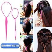 abordables Peignes et brosses à cheveux-Ensemble de peignes à cheveux 4 pièces, teinture par reflets, peigne à queue pointue, brosse à sourcils, aiguille en acier, peigne à longue queue, ensemble de conception de coiffure épilateur