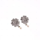 baratos Conjuntos-conjunto com vestido vintage flare colar de pérolas falsas brincos pulseira com anágua tutu sob a saia 1950 anos 1960 rockbility vestido retrô vintage feminino 6 peças roupas primavera verão roupa