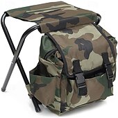 preiswerte Campingmöbel-Klapp-Campingstuhl zusammenklappbarer Hocker-Rucksack Mini-Klappstuhl für den Außenbereich tragbare Sitz- und Tischtasche für Indoor-Angeln Outdoor-Reisen Wandern Strand BBQ (Tarnmuster)