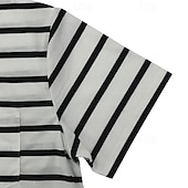 お買い得  メンズカジュアルTシャツ-男性用 Tシャツ 半袖シャツ ティートップ 半袖 クルーネック 春夏 ストライプ ファッション デザイナー ベーシック セクシー バケーション ストリート お出かけ ブラック ルビーレッド ネイビーブルー メンズトップTシャツ