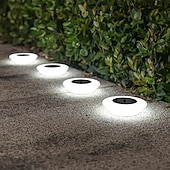tanie Światła gruntowe-4 szt. Słoneczne zewnętrzne oświetlenie dziedzińca ip65 wodoodporne oświetlenie wkopane do willi ogrodowej przydomowa ścieżka schody dekoracja krajobrazowa oświetlenie trawnika