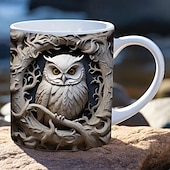 baratos Canecas &amp; Chávenas-Canecas de coruja 3D, caneca engraçada de animais 3D, canecas multiuso com design de espaço criativo, caneca de café para amantes de animais, caneca fofa canecas de cerâmica, presentes legais de