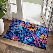 cheap Doormats-Pointillism Flowers Doormat Floor Mats Washable Rugs Kitchen Mat Non-Slip Oil Proof Rug Indoor Outdoor Mat Bedroom Decor Bathroom Mat Entrance Rug